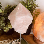 Rose Quartz Freeform on Metal Stand