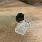 Moldavite Sterling Silver Ring Size 10