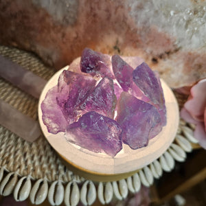 Selenite Bowl with Raw Amethyst