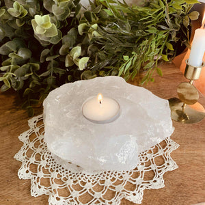 Clear Quartz Tealight Candle