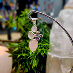 Rose Quartz and Amethyst Sterling Silver Pendant