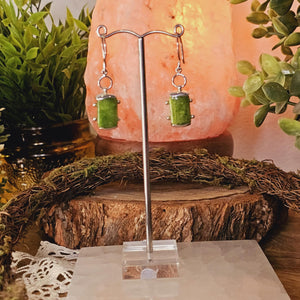 Nephrite Jade Sterling Silver Earrings