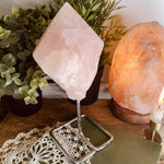 Rose Quartz Freeform on Metal Stand