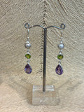 Three Stone Drop Earrings