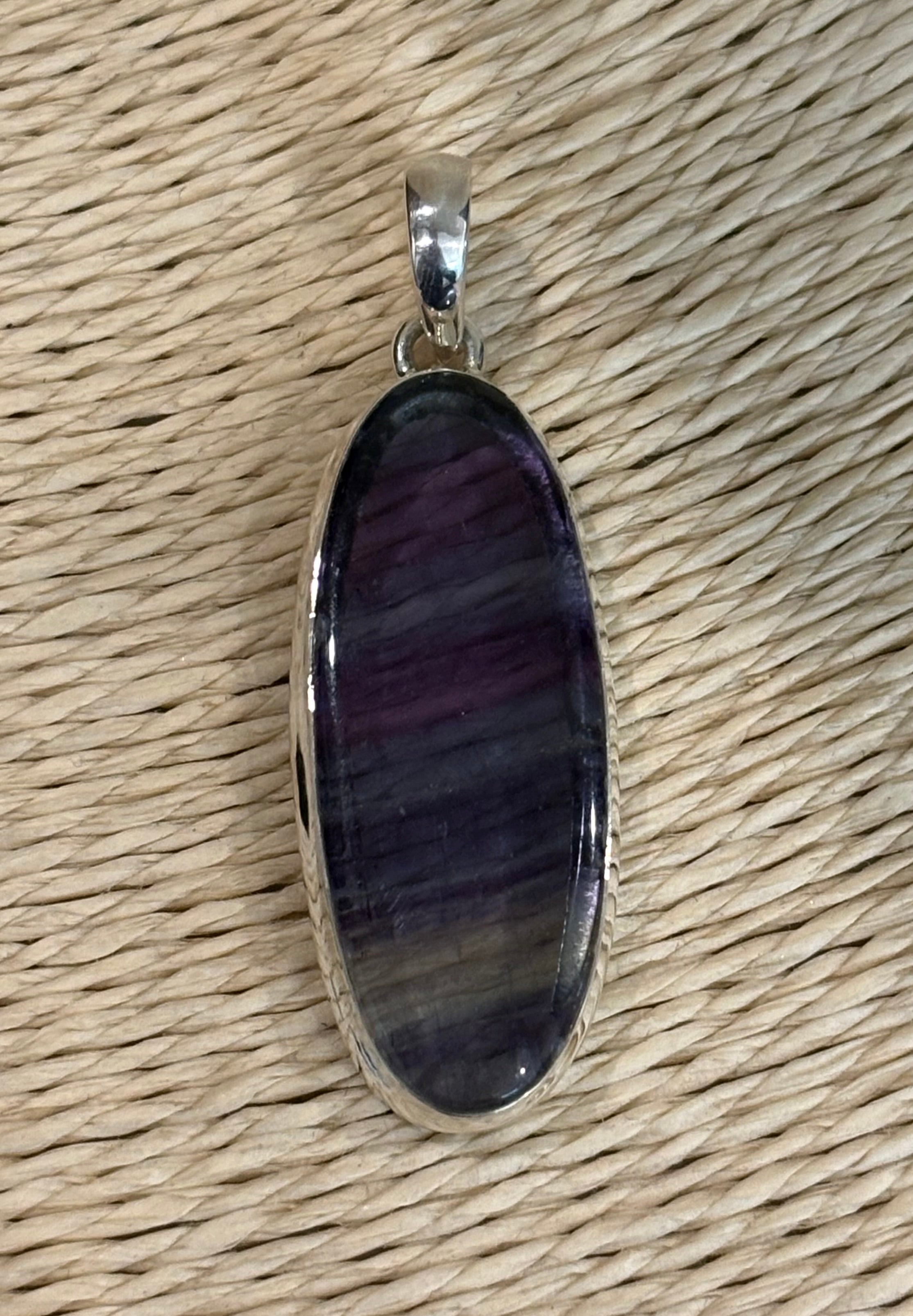 Fluorite Silver Pendant