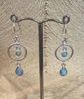 Double Larimar Silver Earrings