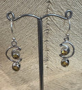 Citrine Silver Moon Earrings