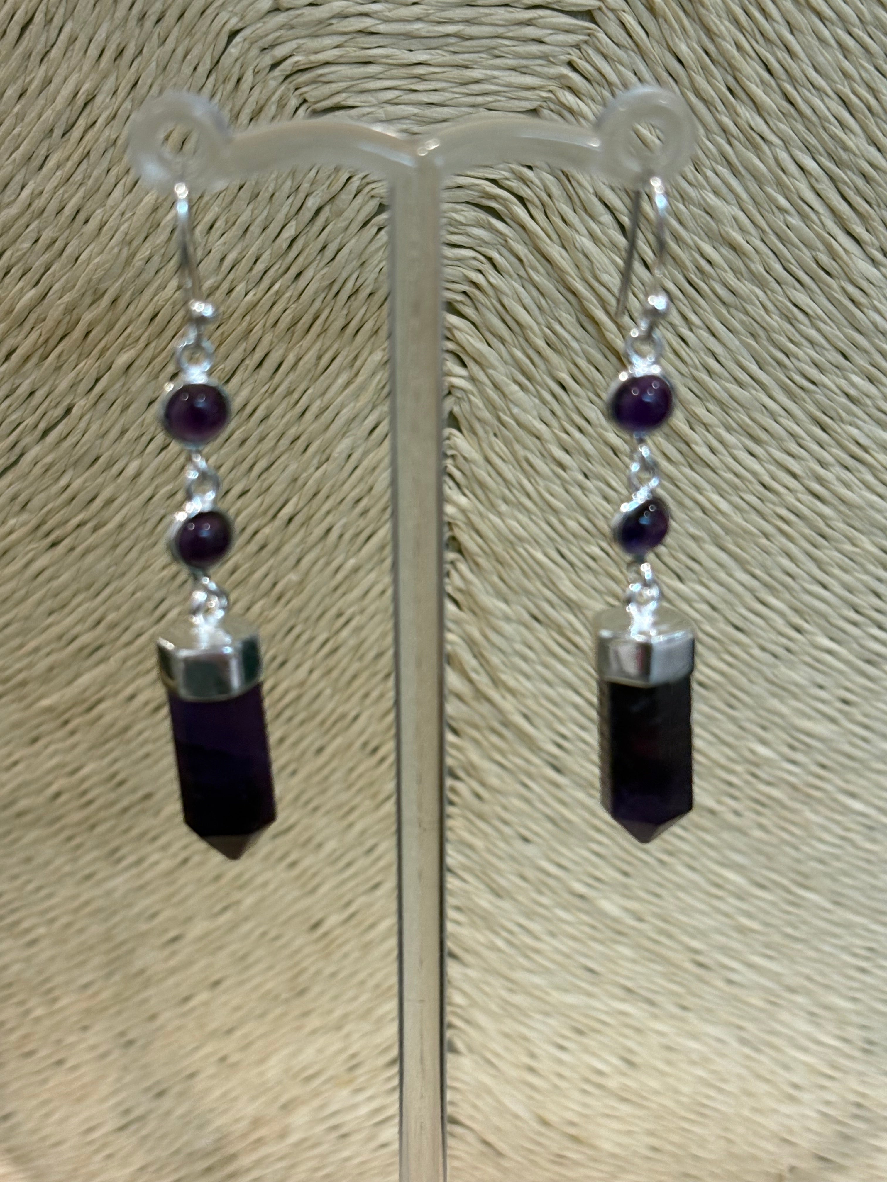 Amethyst Terminated Point Earrings