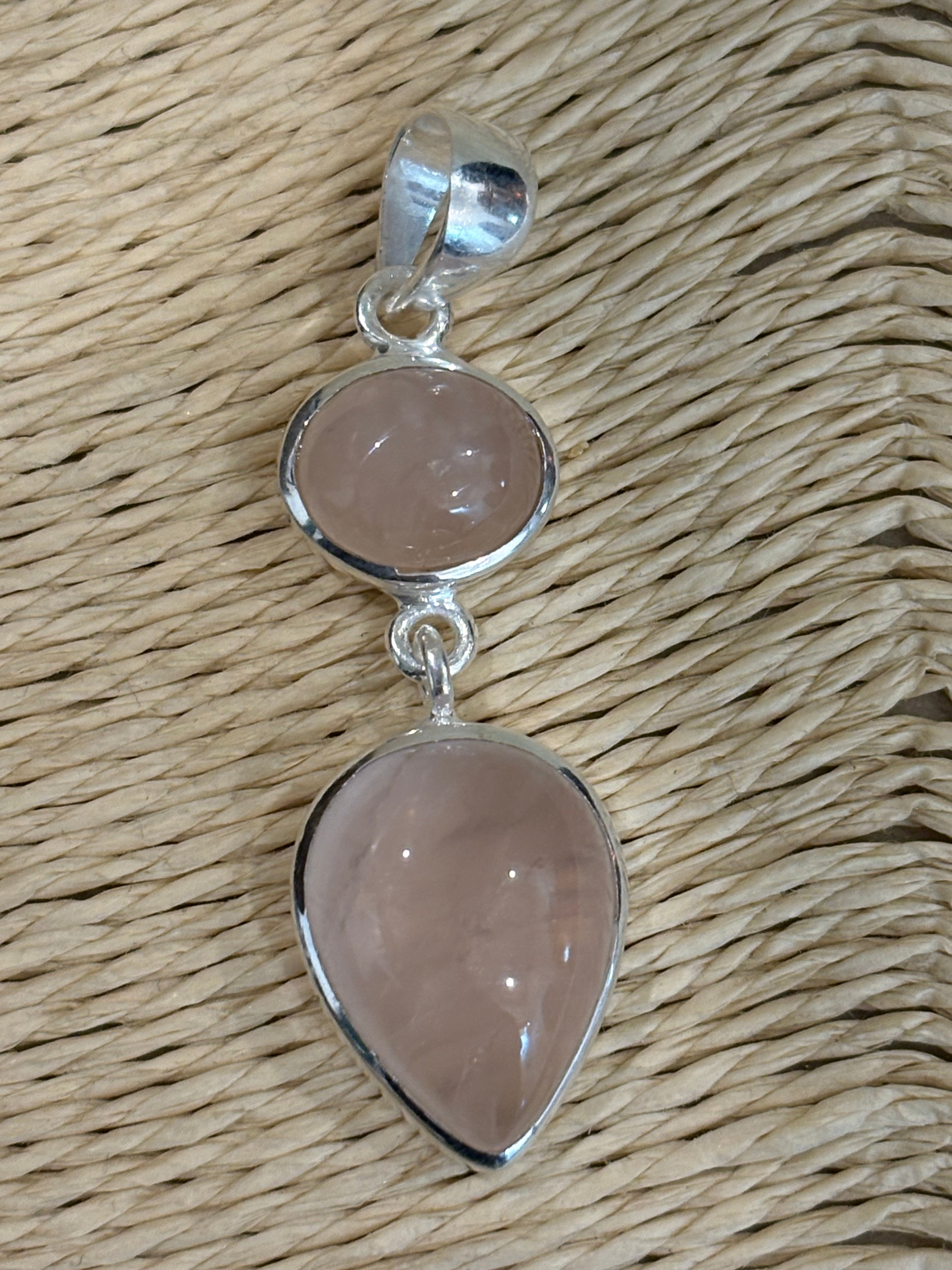 Rose Quartz Double Pendant