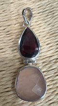 Rose Quartz and Garnet Earrings