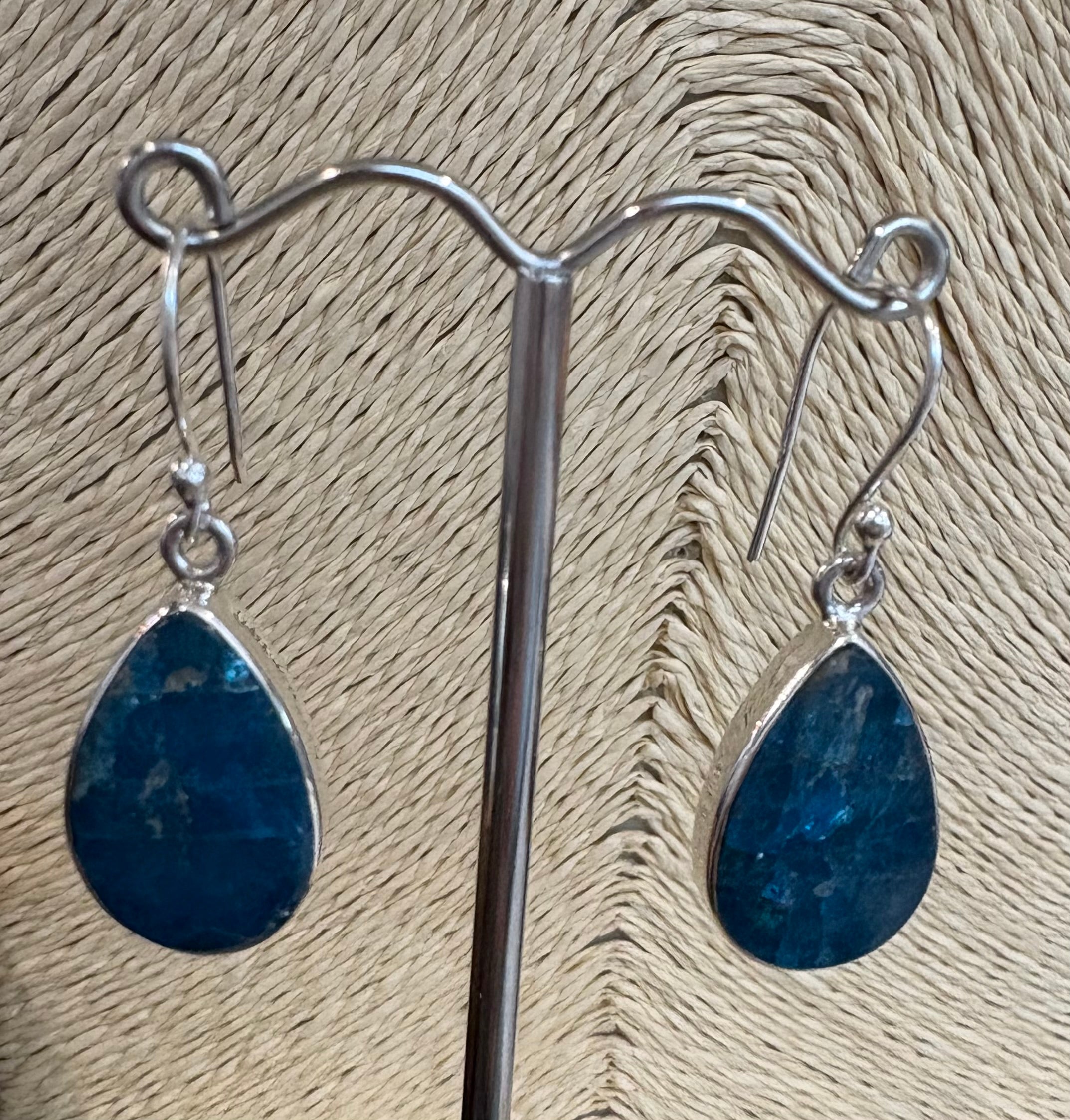 Blue Apatite Tear Drop Earrings