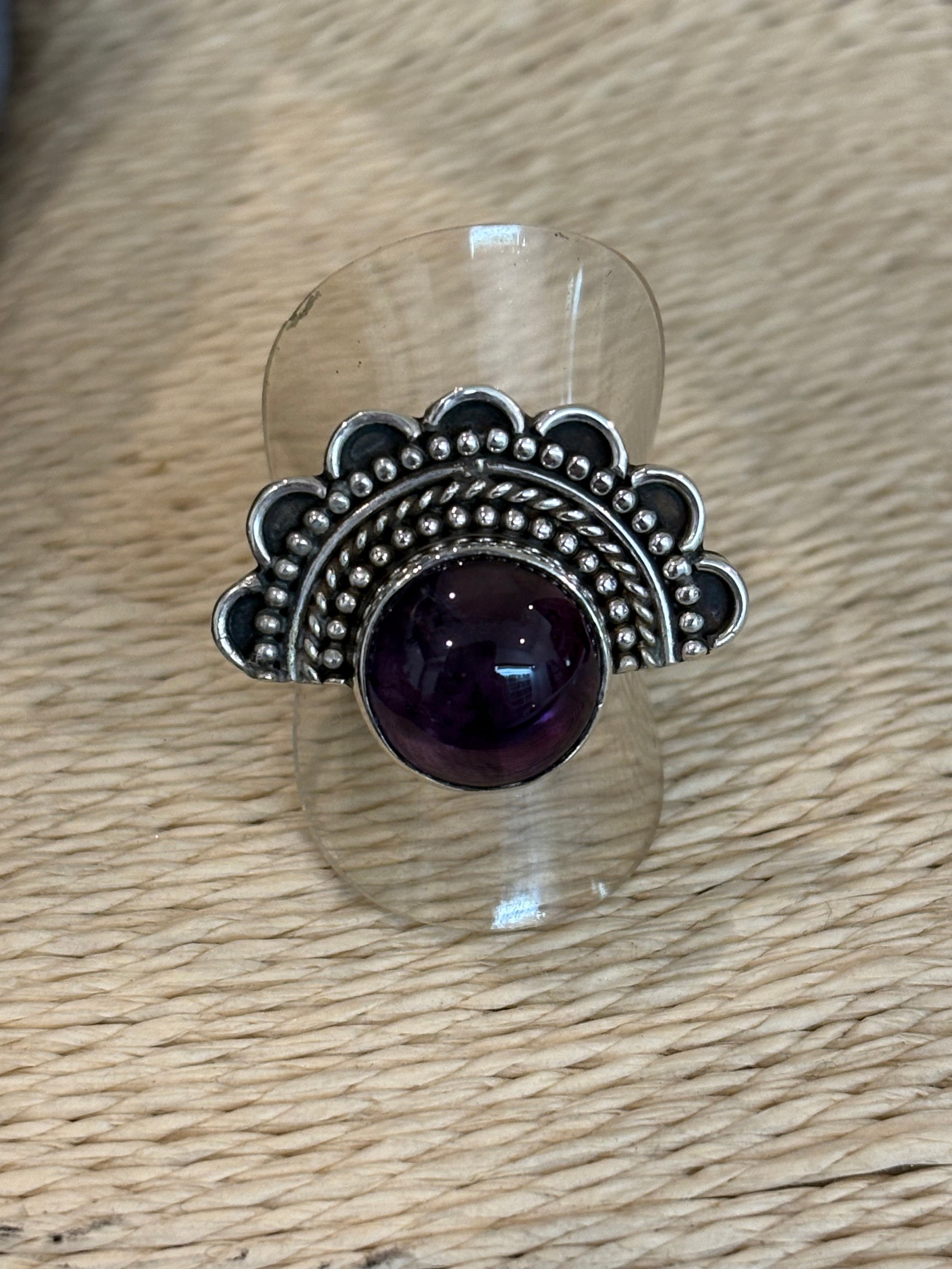 Amethyst Half Ring