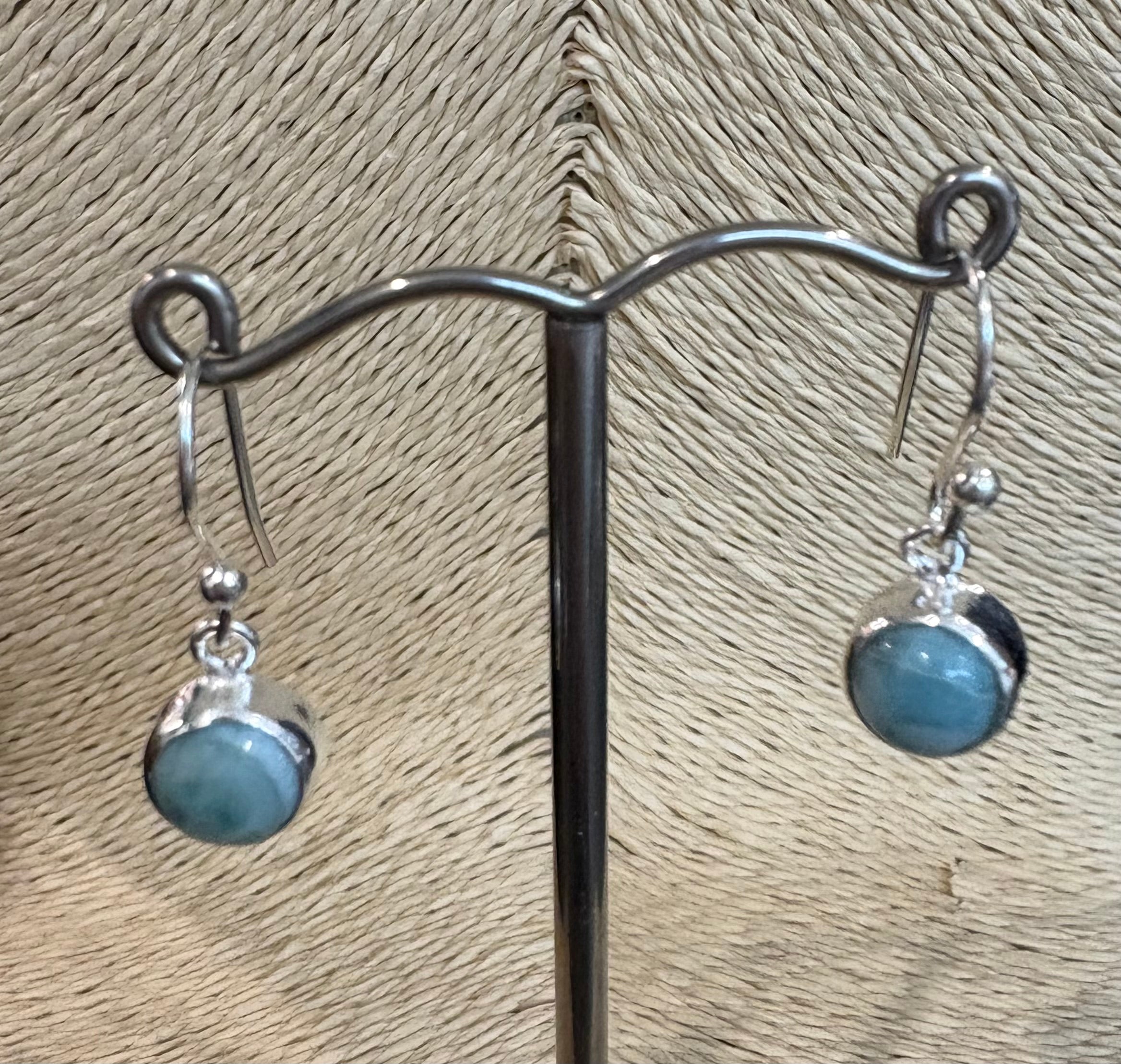 Larimar Round Earrings