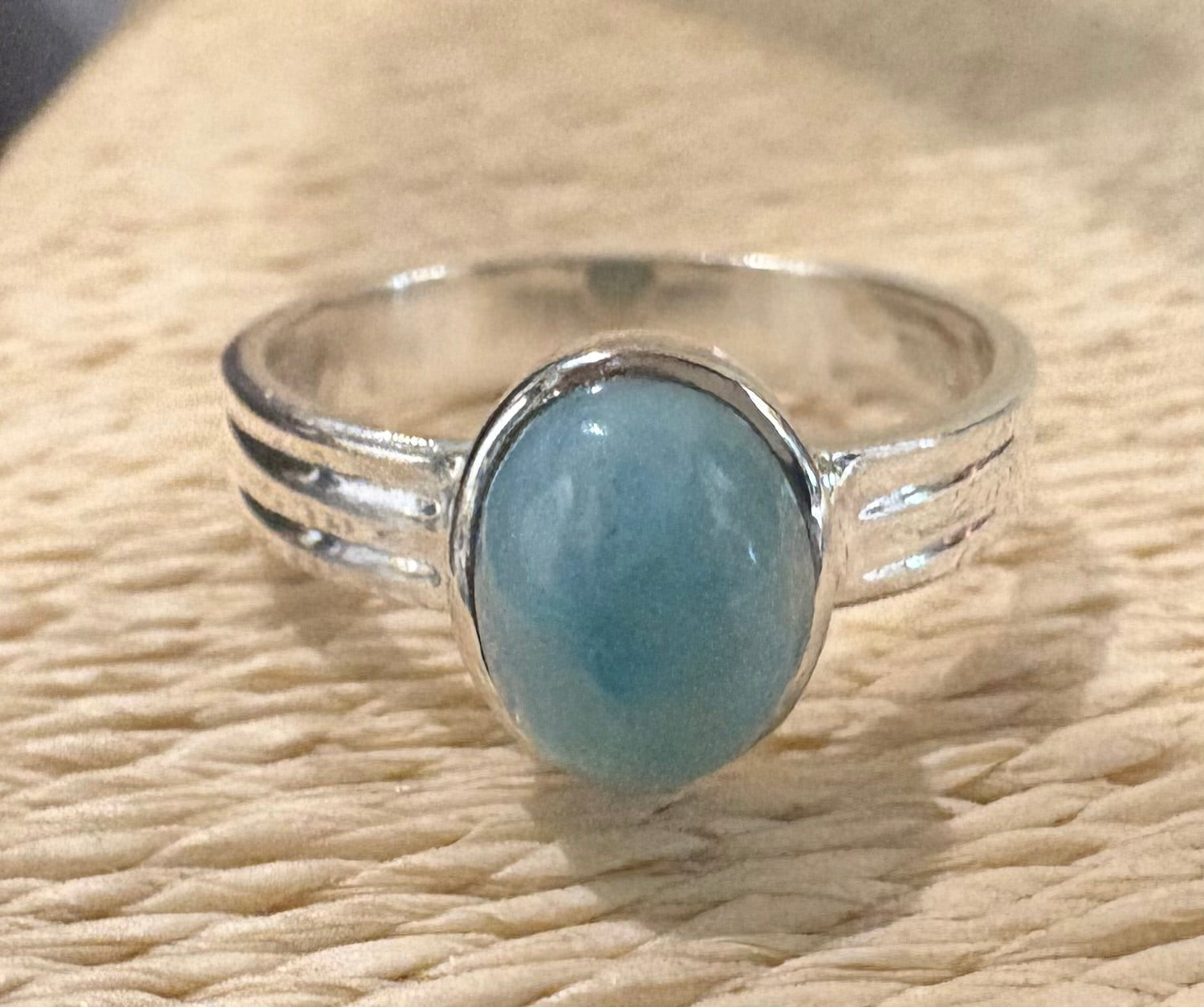 Round Larimar Ring