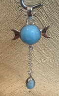 Larimar Moon Silver Pendant