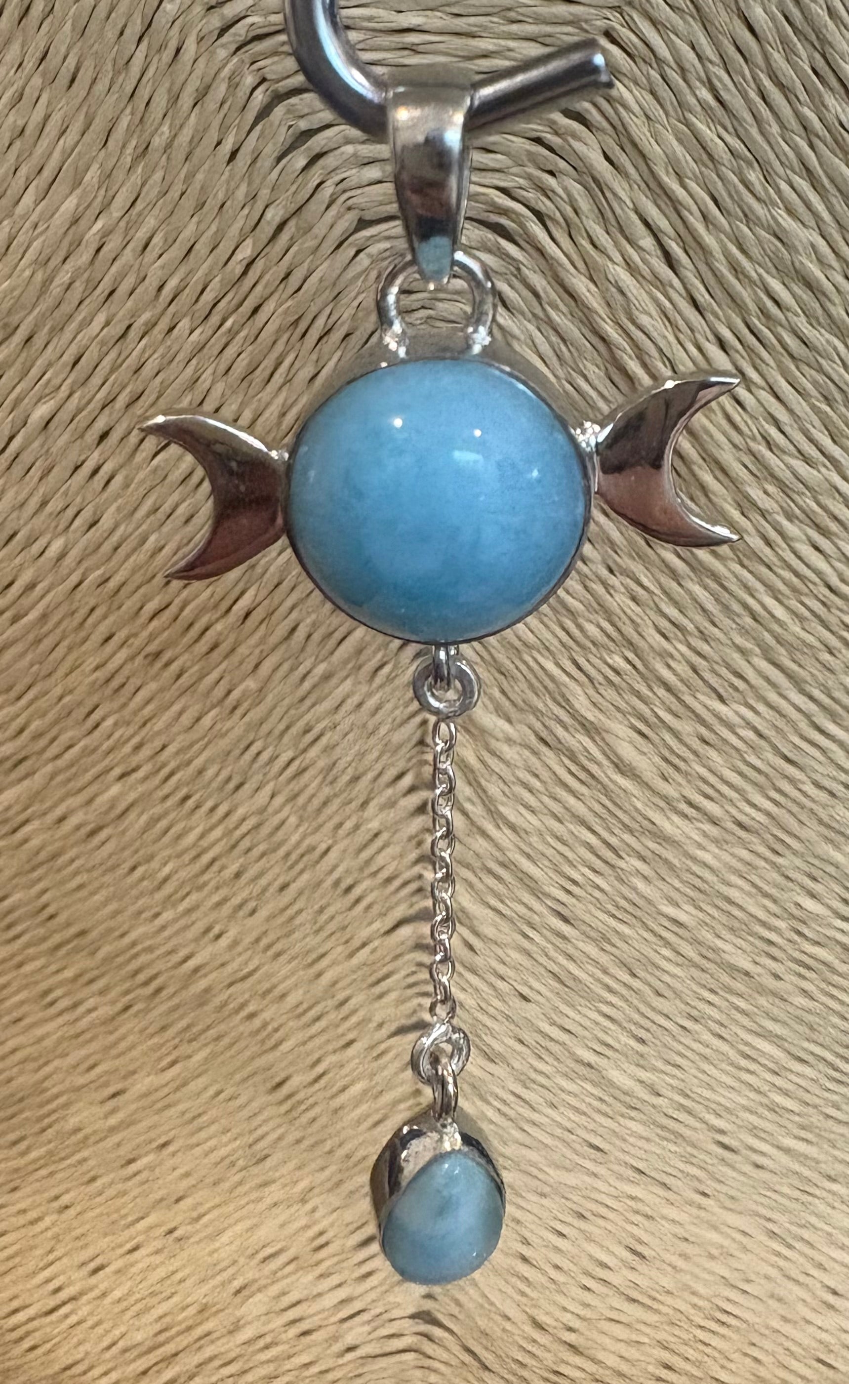 Larimar Moon Silver Pendant