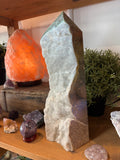 Large Aura Druzy Quartz Box Work Obelisk