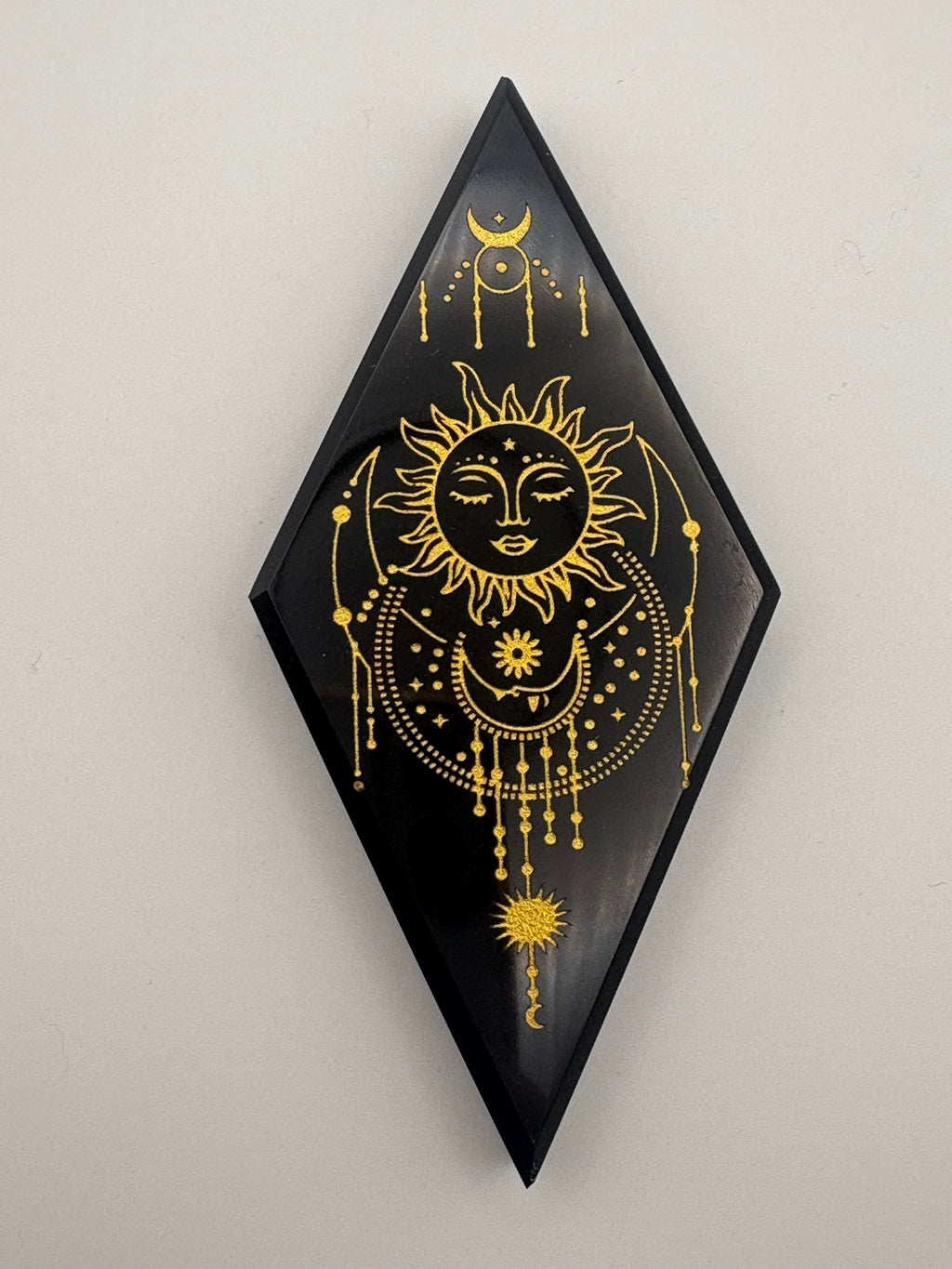 Black Obsidian Etched Diamond