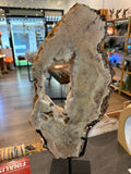 Pink Amethyst Slice on Stand