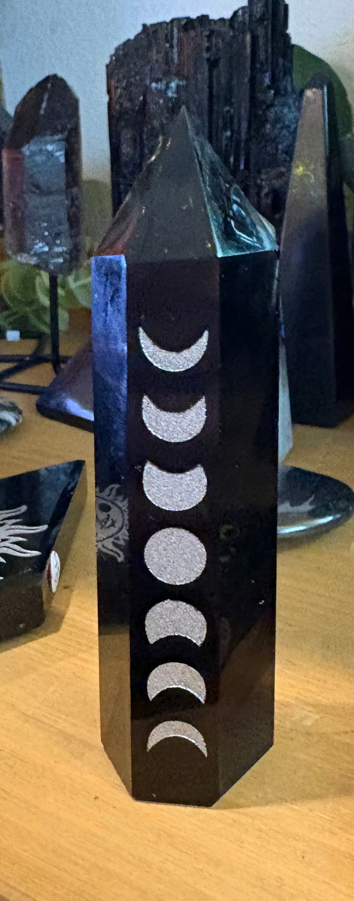 Moon Phase Obsidian Generator 9cm