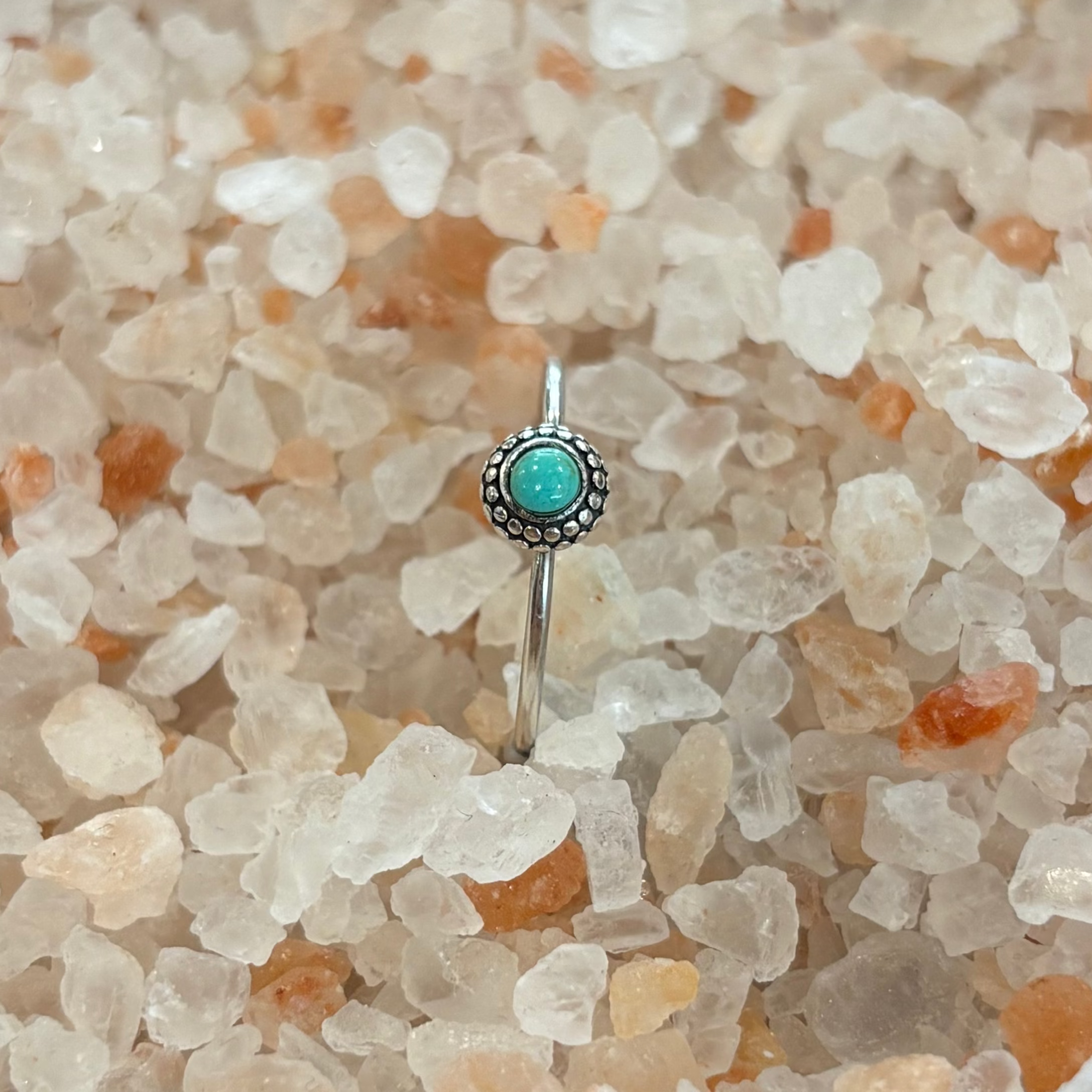 Malachite Circle Sterling Silver Ring