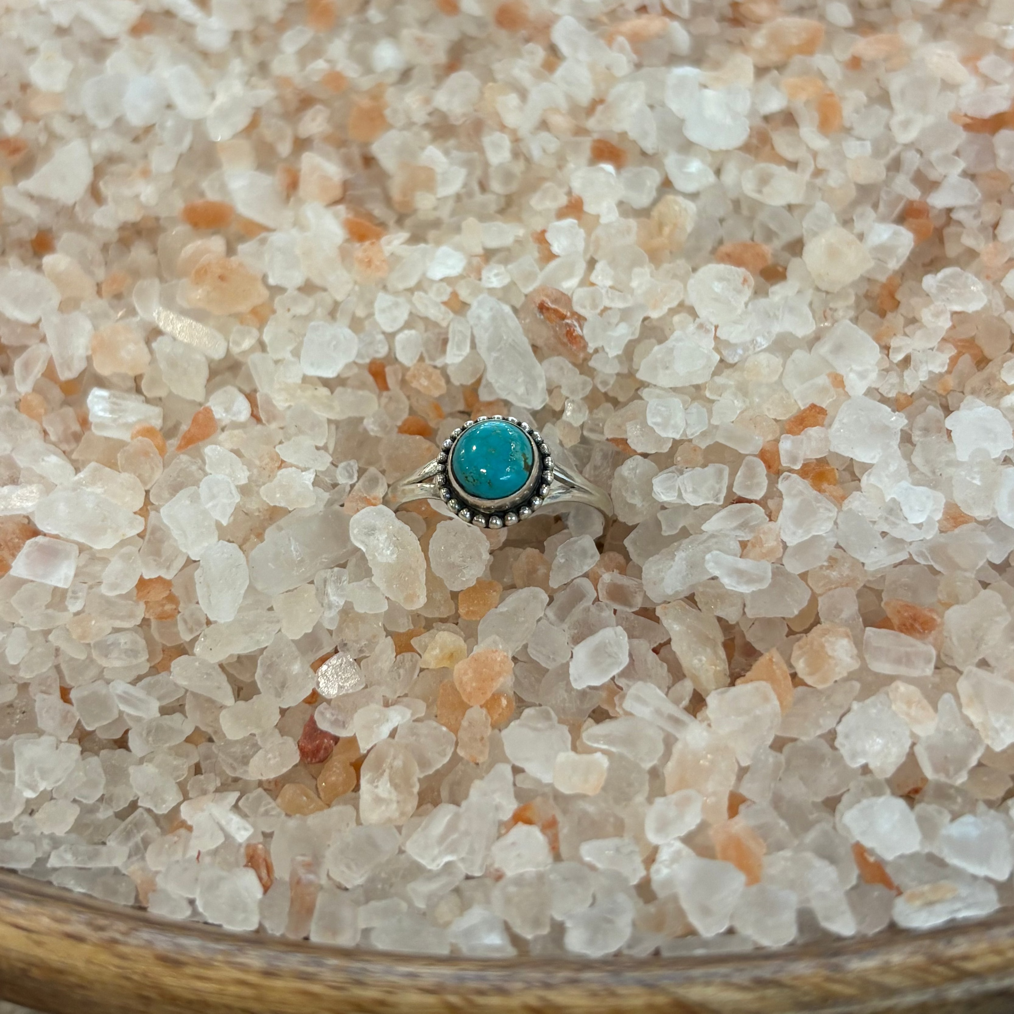 Turquoise Circle Sterling Silver Ring