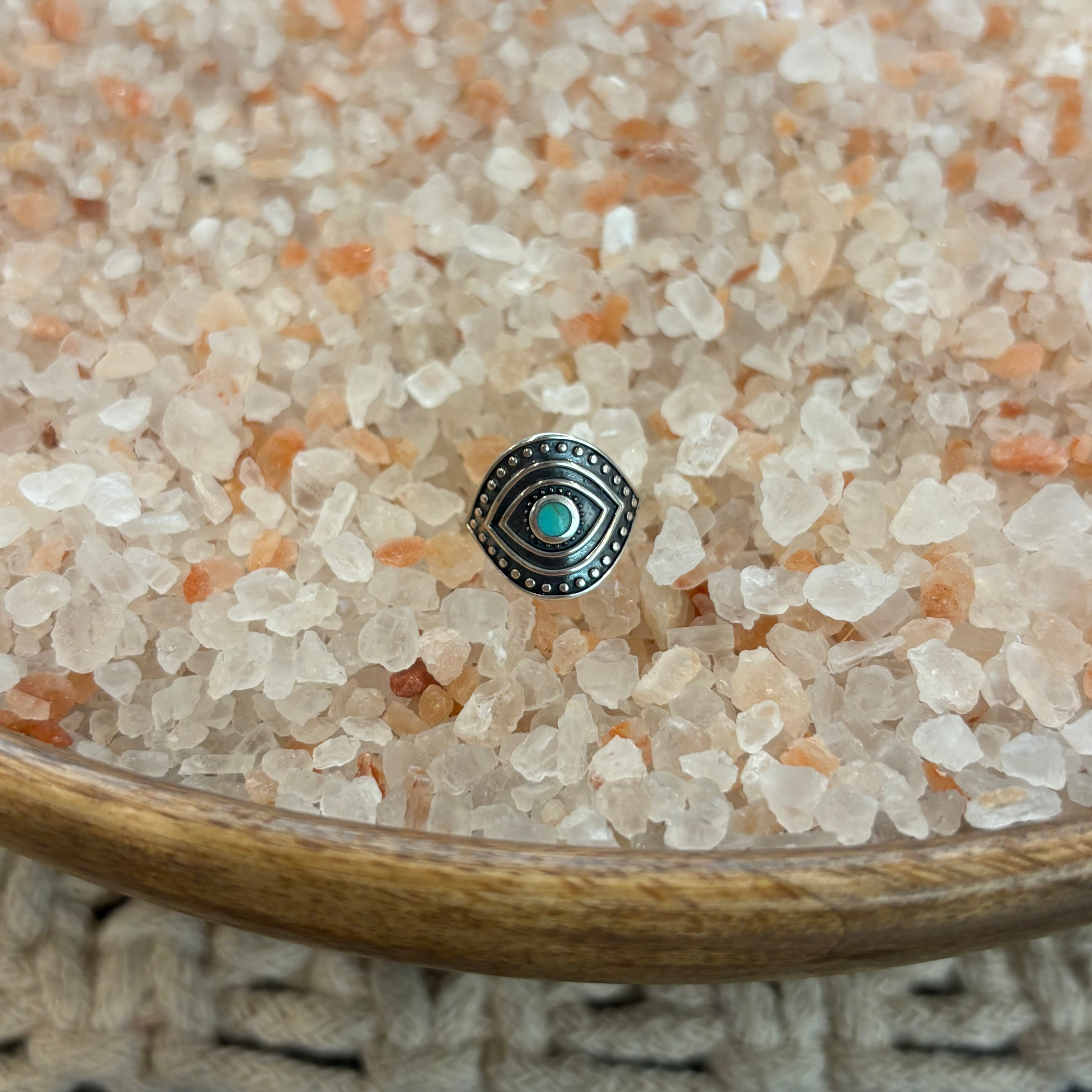 Turquoise Eye Sterling Silver Ring