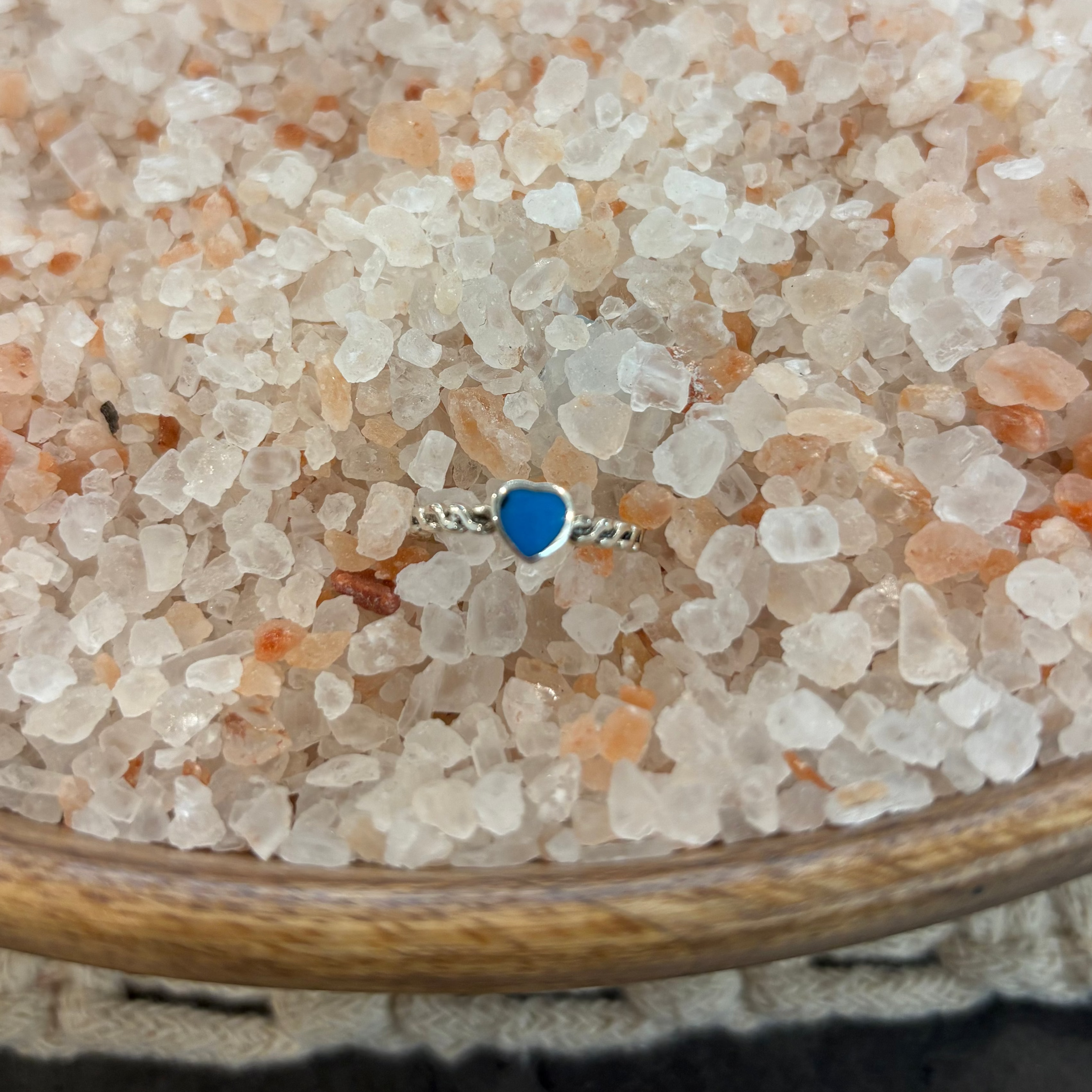 Blue Howlite Heart Sterling Silver Ring
