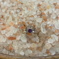 Amethyst Flower Sterling Silver Ring