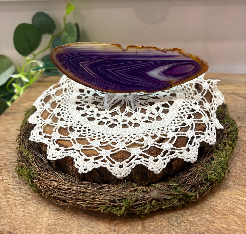 Purple Agate Crystal Slice