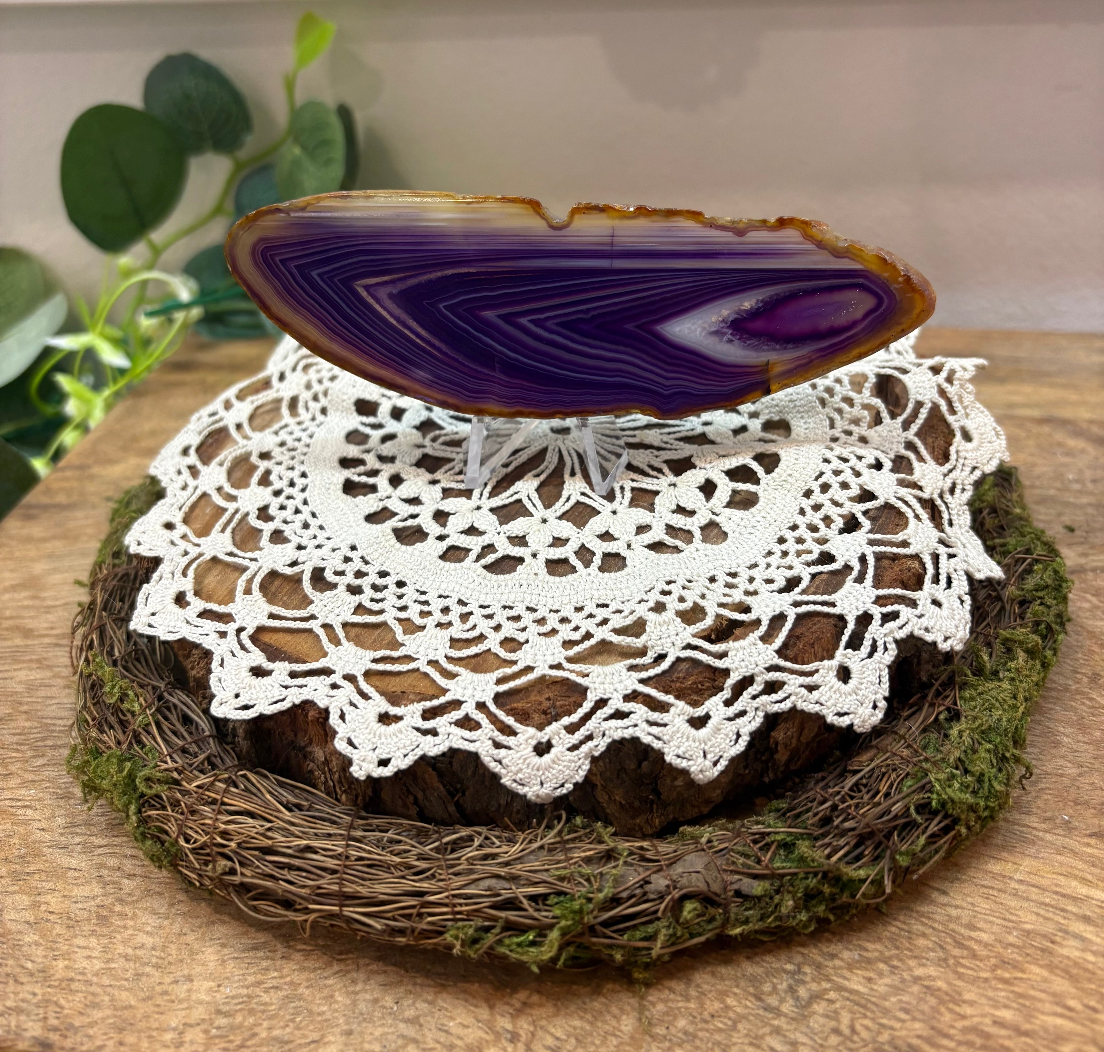 Purple Agate Crystal Slice
