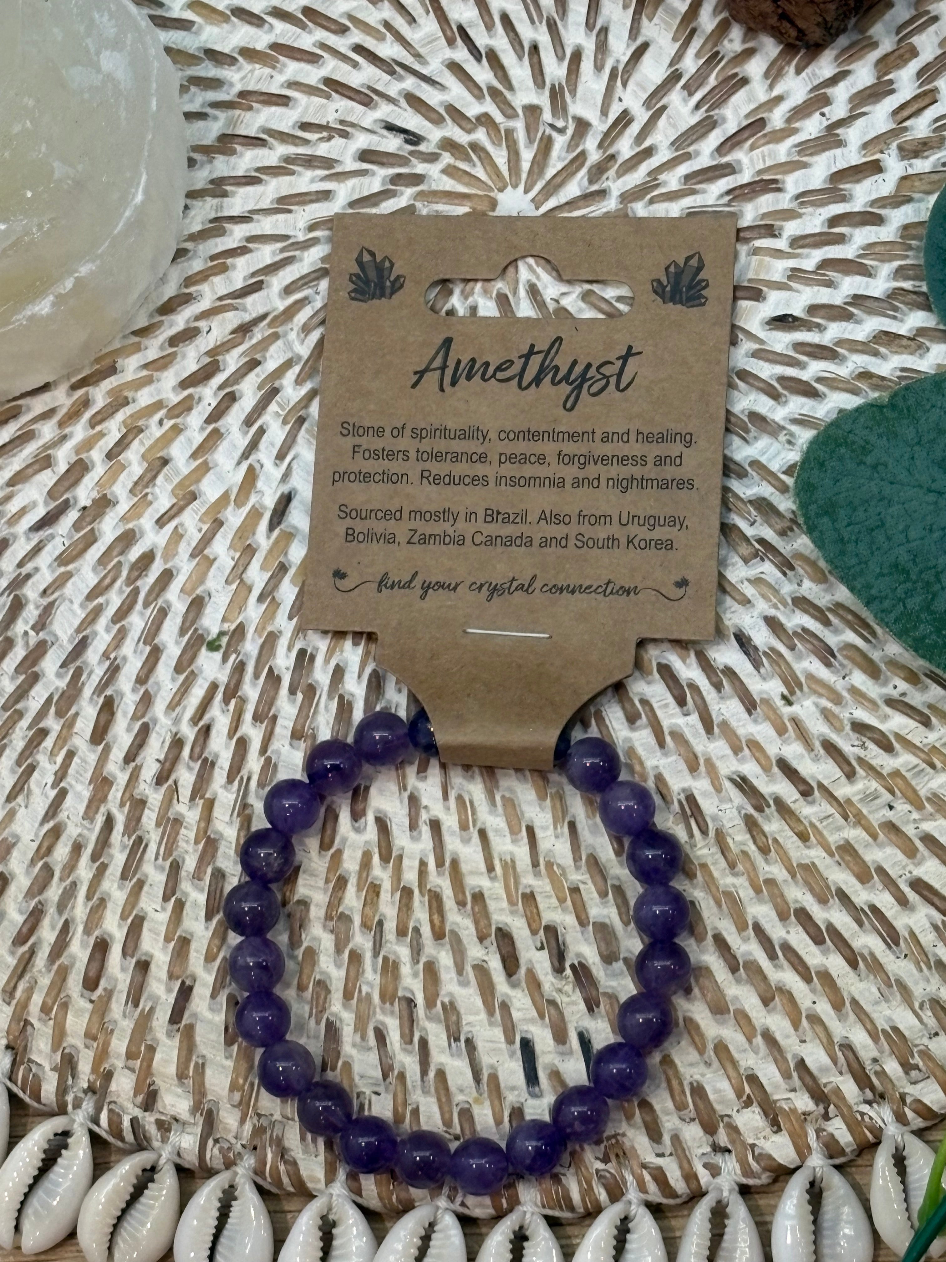 Amethyst Crystal Bead Bracelet Medium