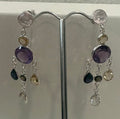 Multi Stone Silver Earrings