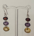 Silver Multi Coloured Stone Earrings