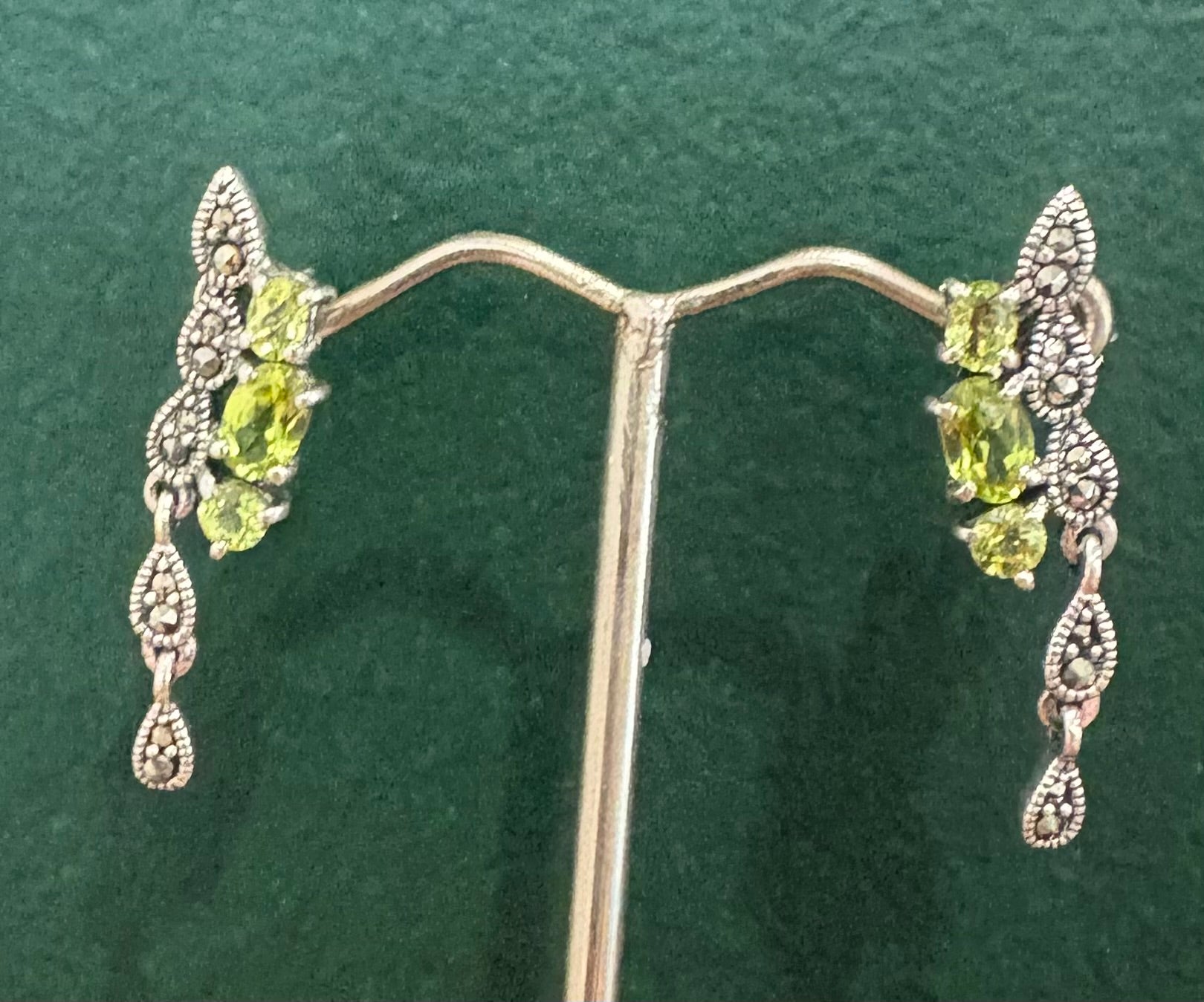 Silver and Peridot Earrings