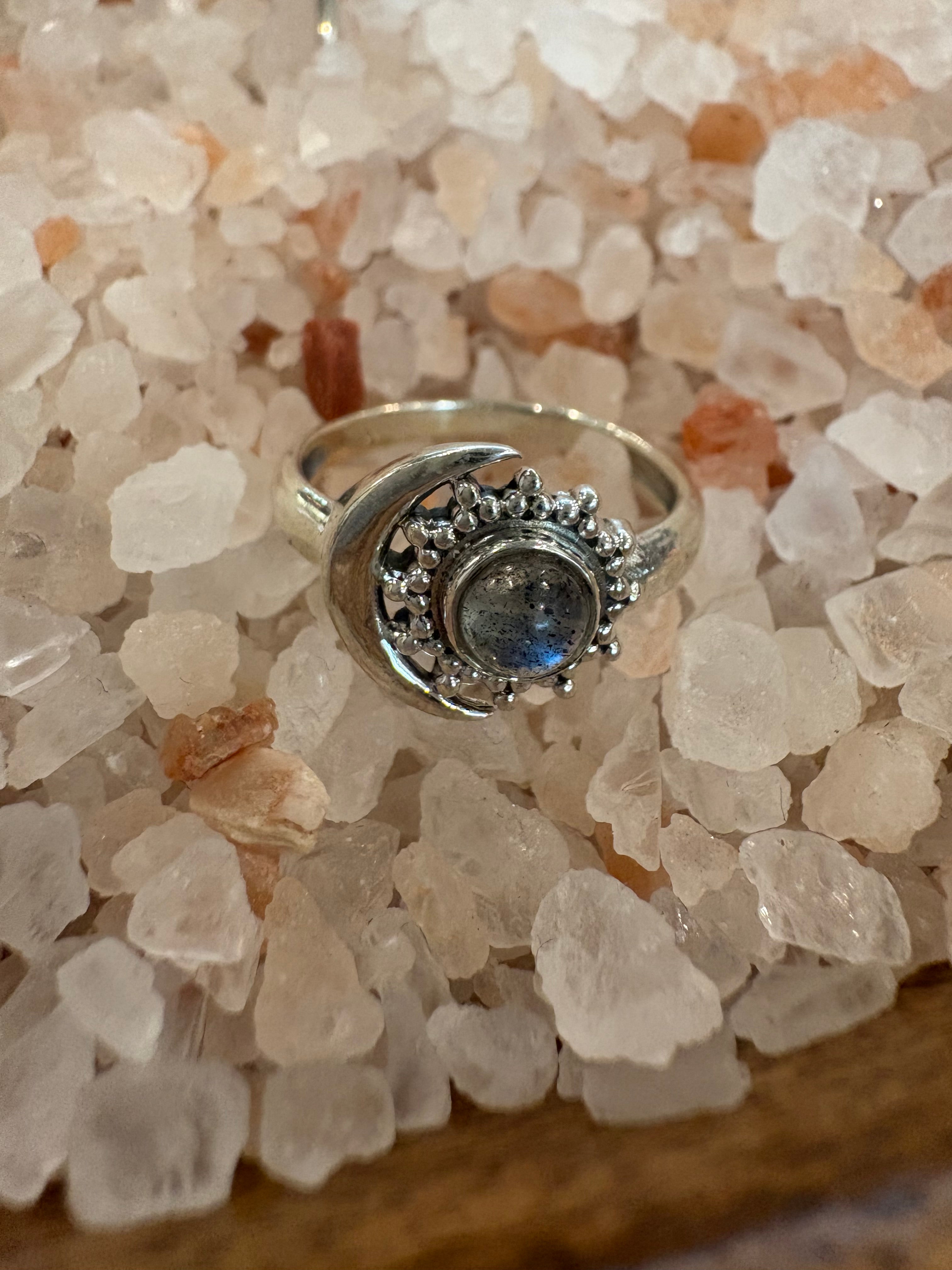 Moon and Sun Silver Ring