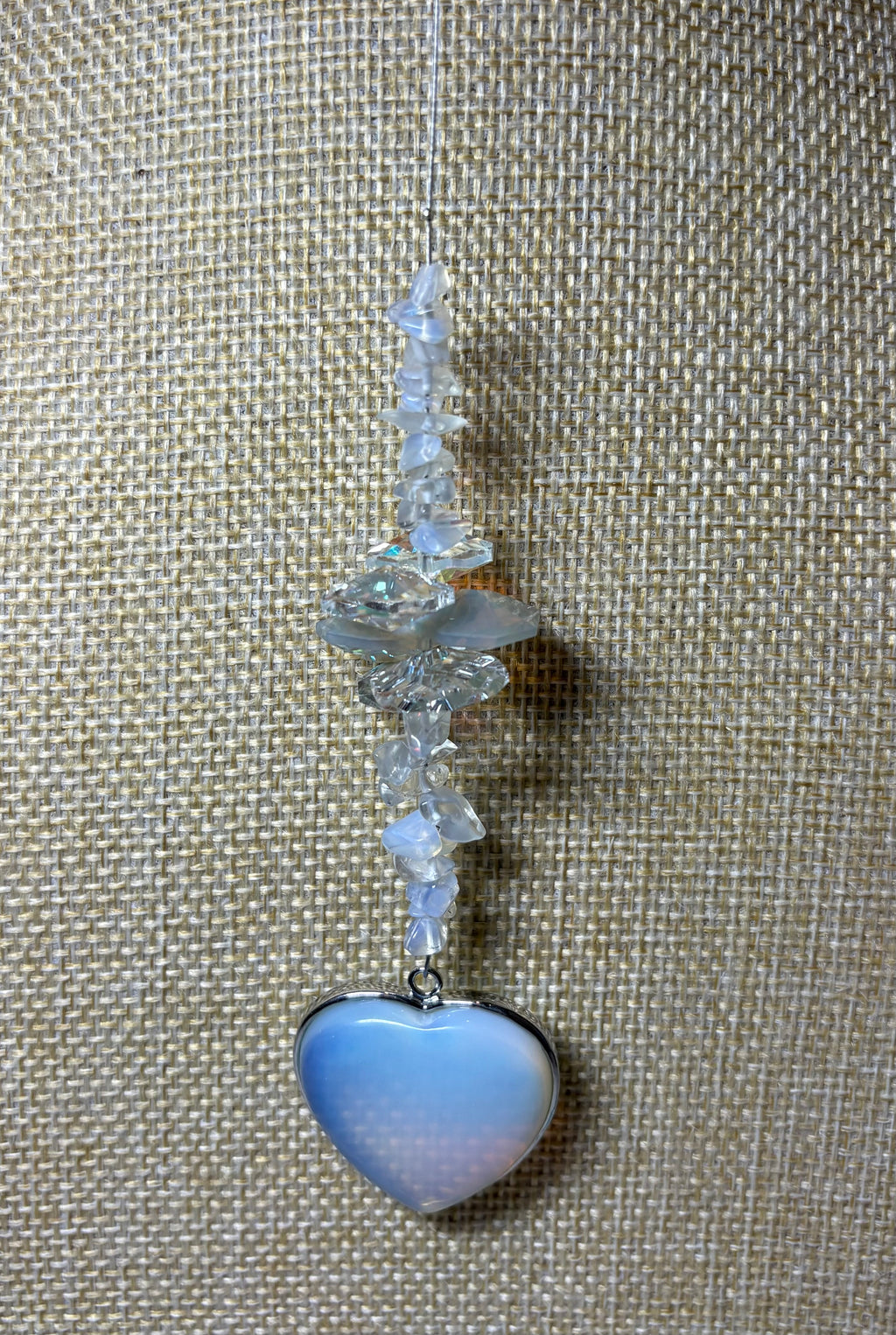 Large Heart Tumbled Stone Sun Catcher