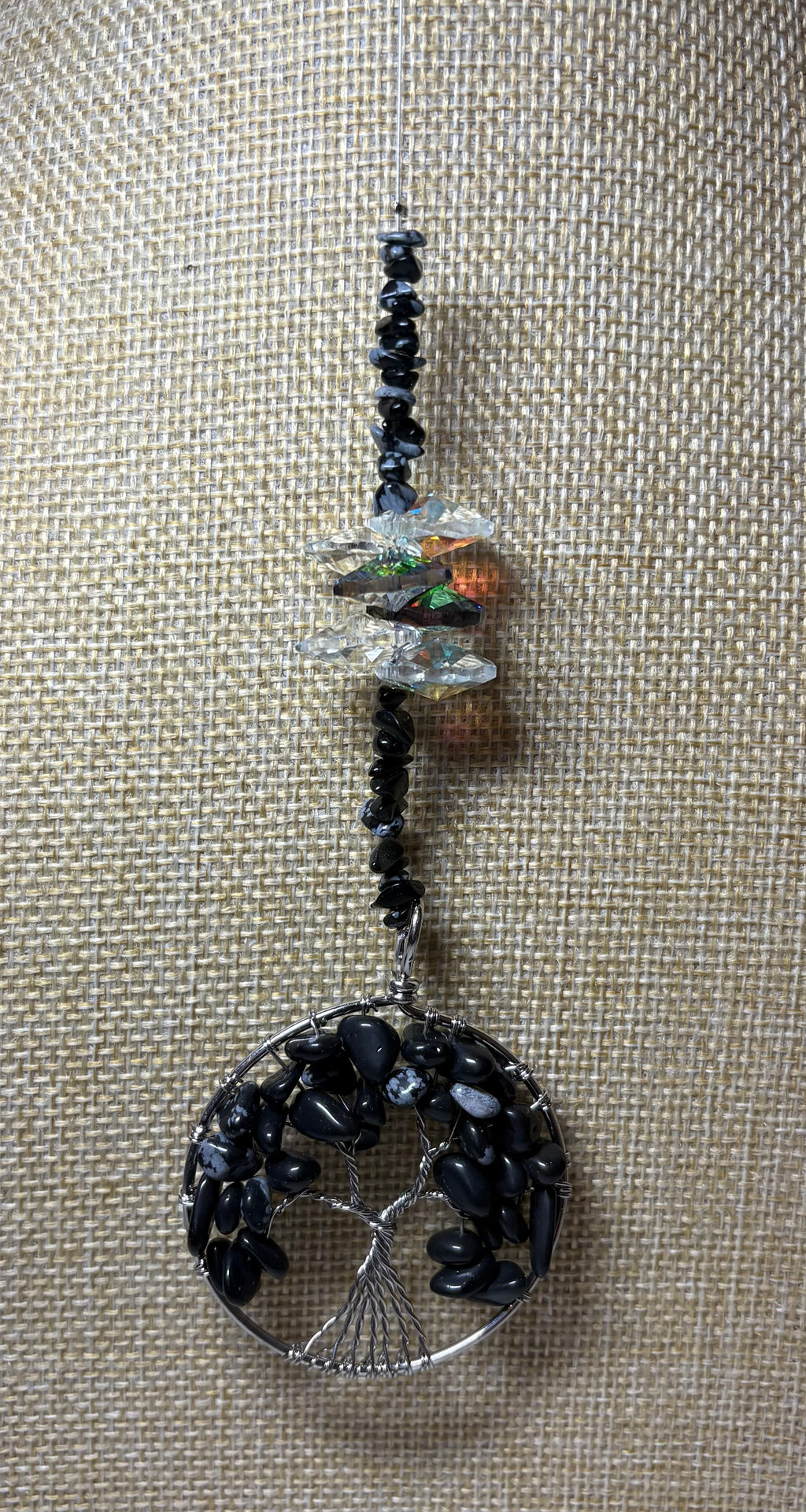 Small Silver Tree of Life Crystal Sun Catcher