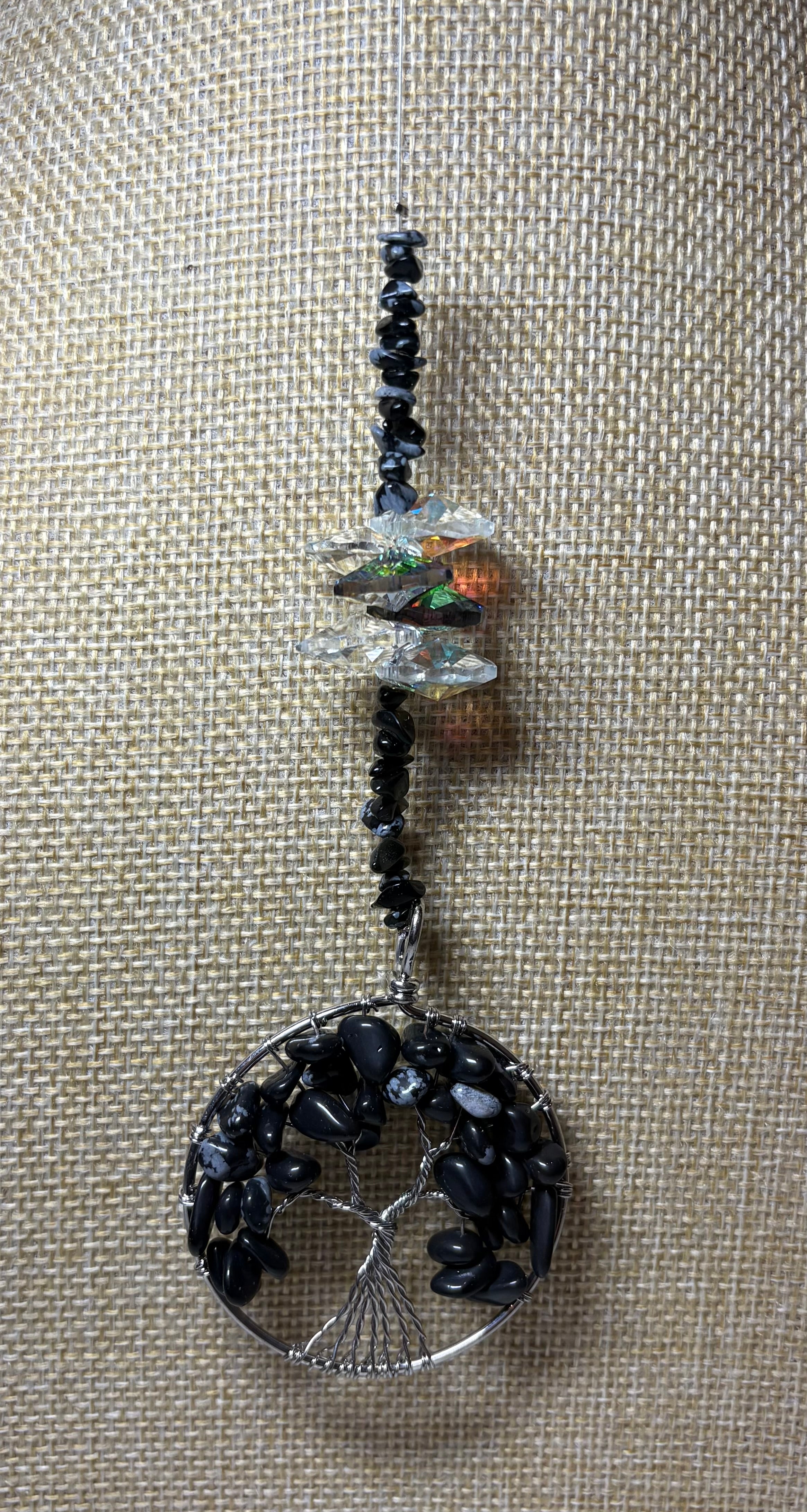 Small Silver Tree of Life Crystal Sun Catcher