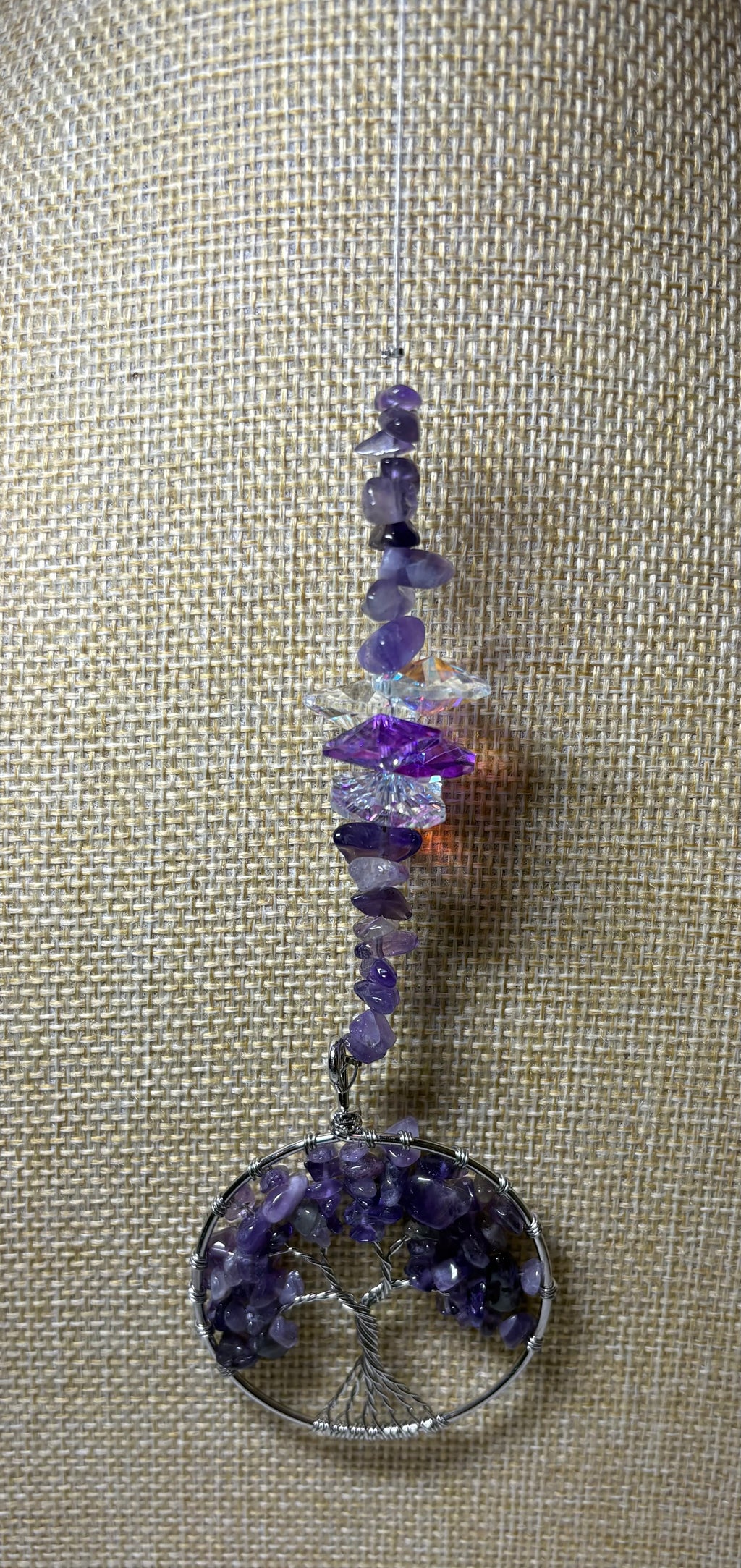 Small Silver Tree of Life Crystal Sun Catcher