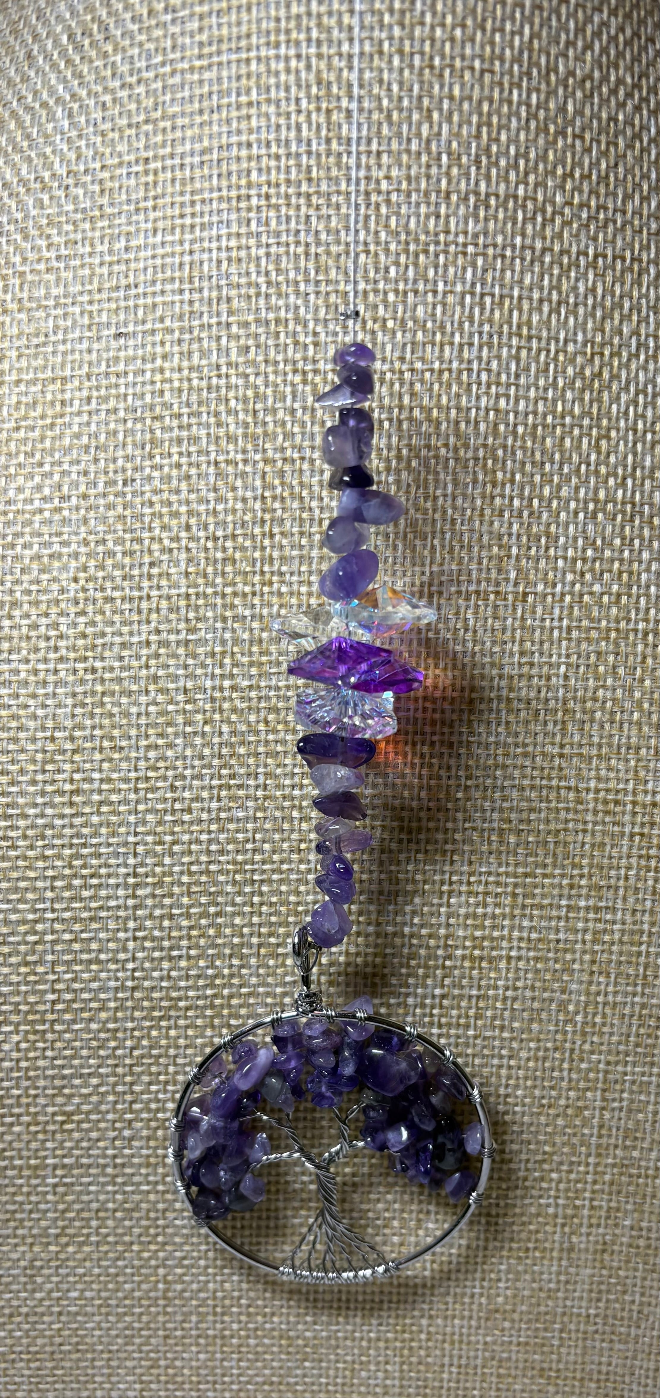 Small Silver Tree of Life Crystal Sun Catcher