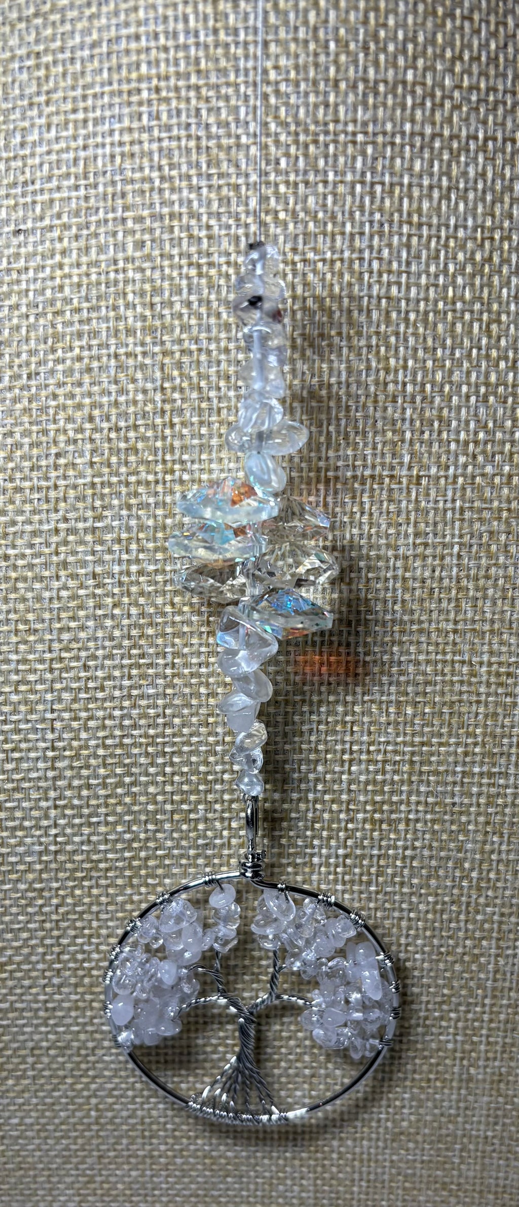 Small Silver Tree of Life Crystal Sun Catcher