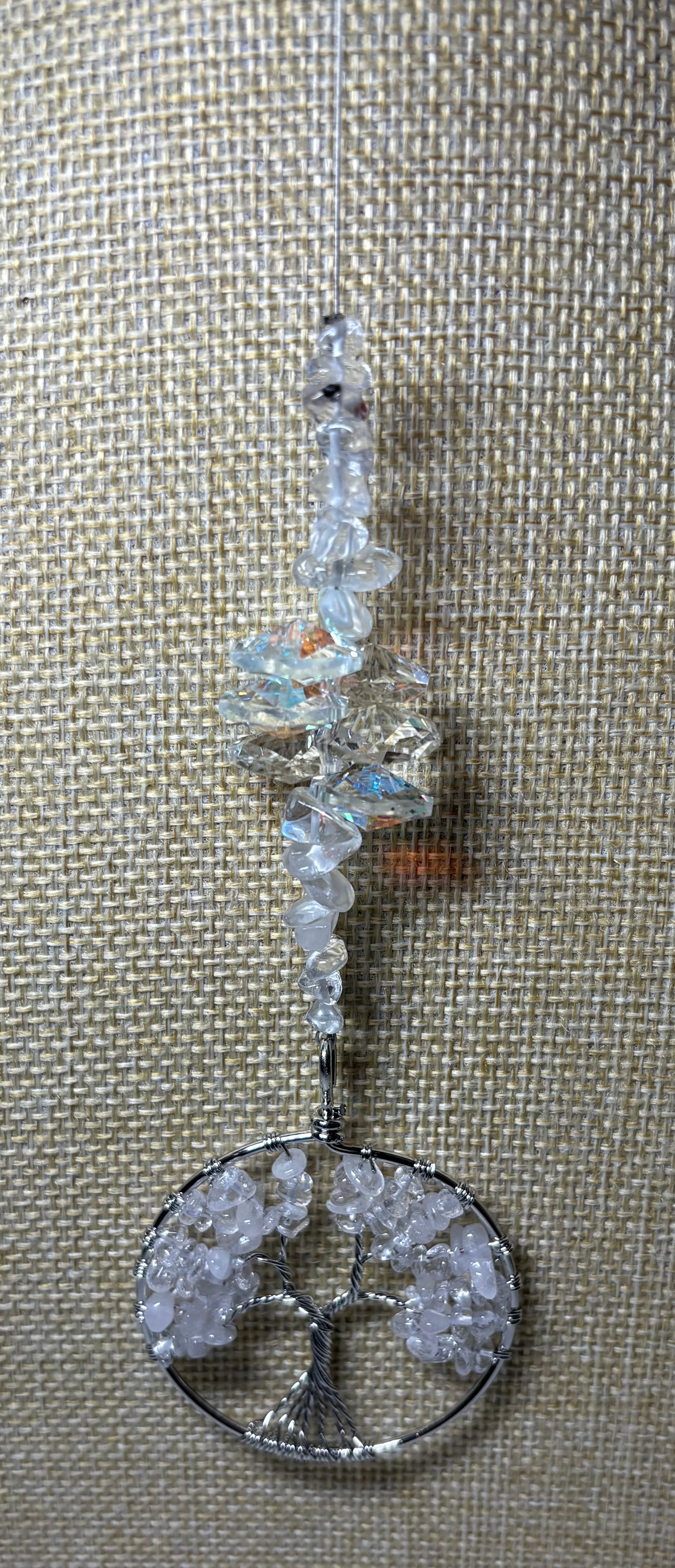 Small Silver Tree of Life Crystal Sun Catcher