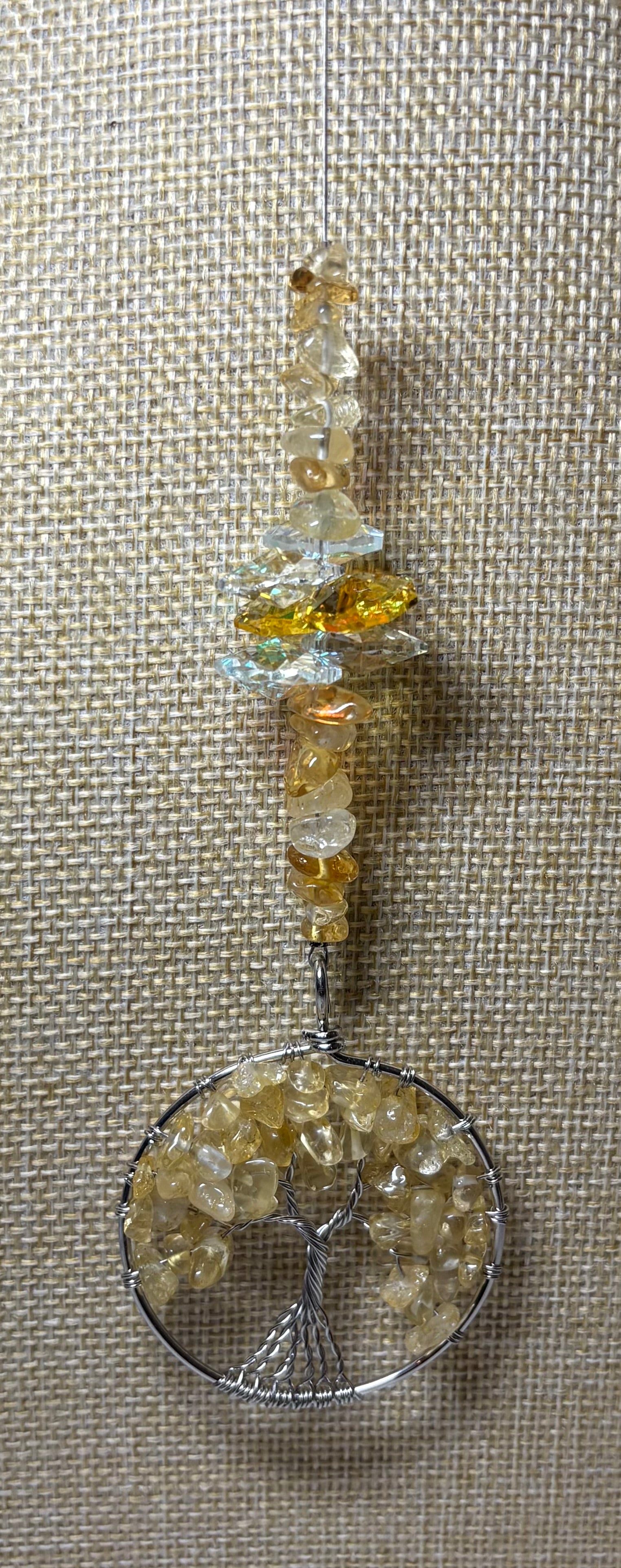 Small Silver Tree of Life Crystal Sun Catcher