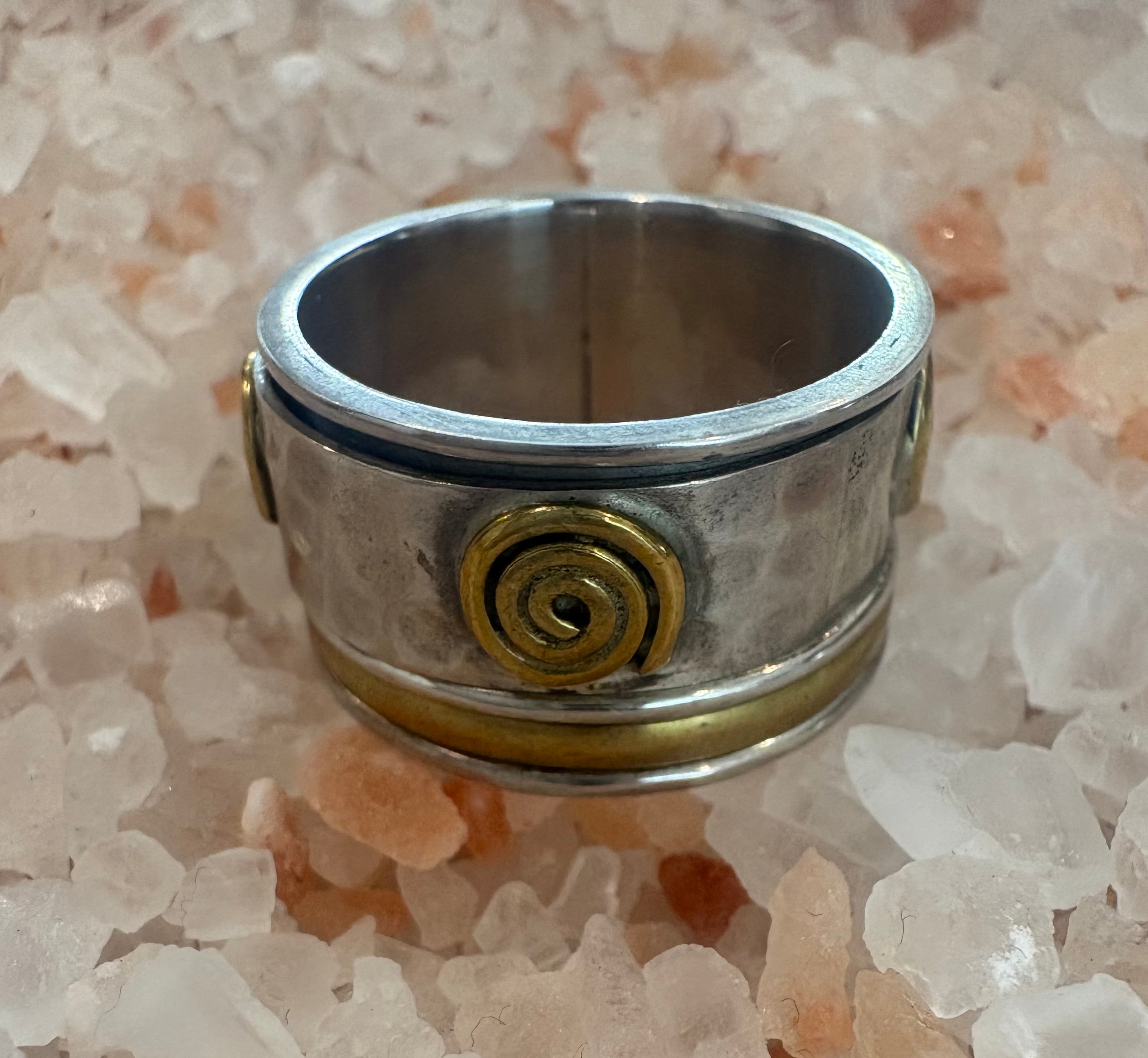Bronze Swirl Spinner Ring Size 10