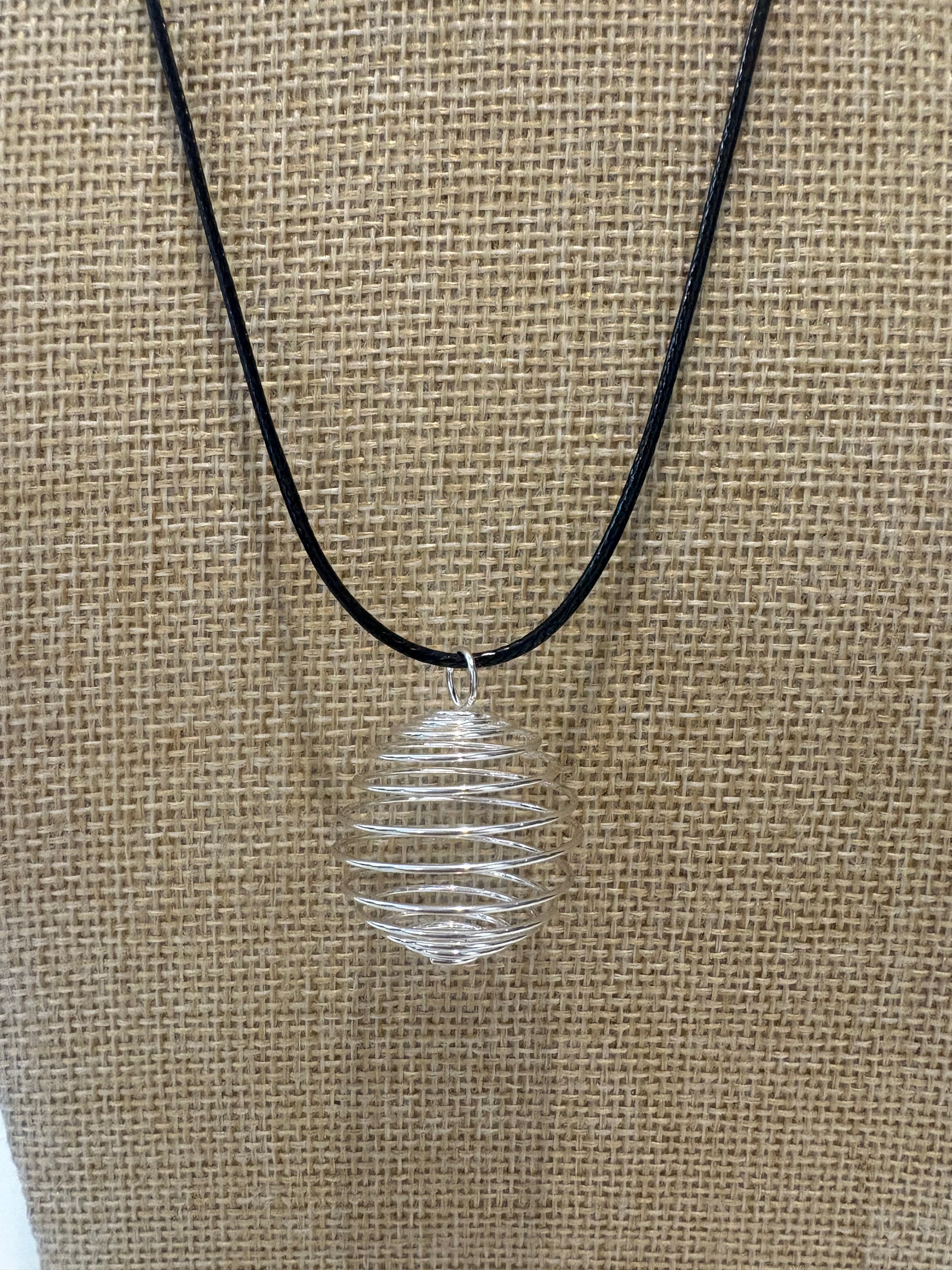 Crystal silver pendant cage