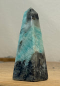 Amazonite, Black Tourmaline and Smoky Quartz Obelisk