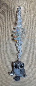 Silver owl with Crystal Sun Catcher