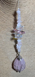 Tear Drop Crystal with Wire Tree of Life