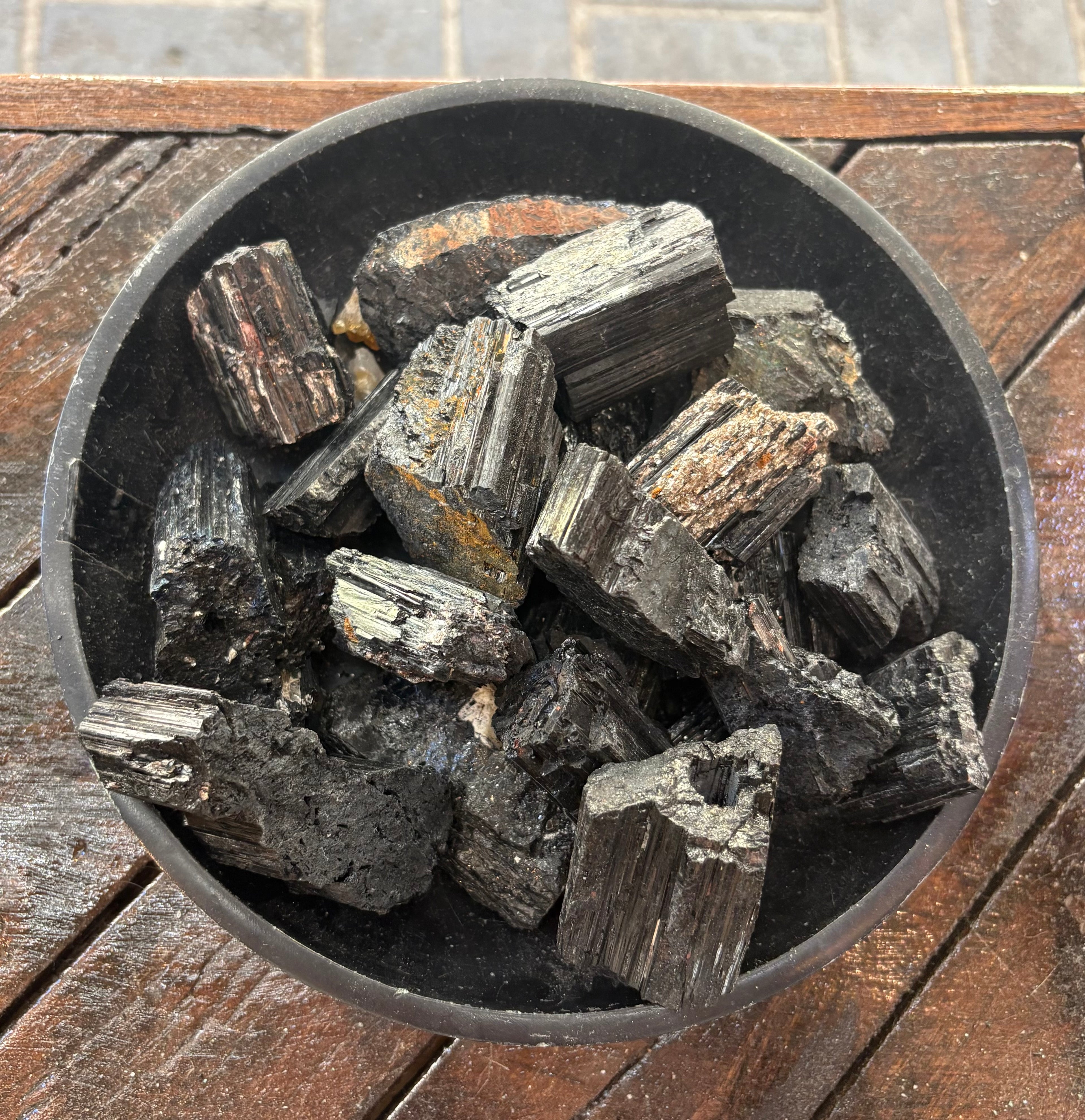 Black Tourmaline Raw Front Table